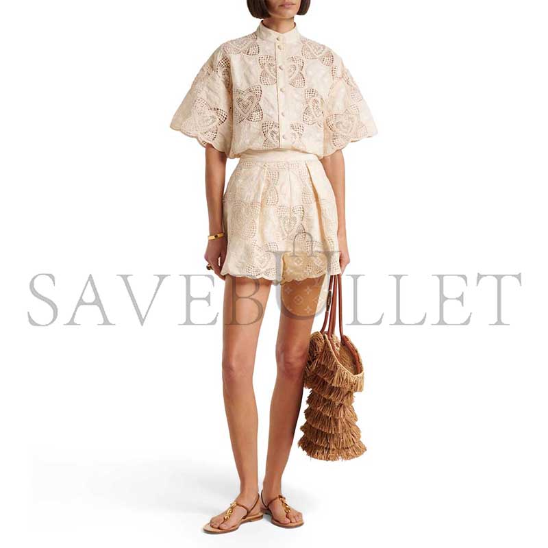ZIMMERMANN WANDERLUST CROCHET COTTON-BLEND SHIRT 